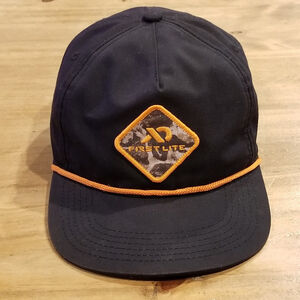 First Lite Hat Cap Snapback Black Orange Rope Patch Hunting Outdoor One Size